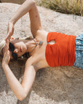 Lottie Hall Splasher Tube Top - True red