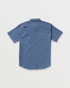 All Day Jacquard Short Sleeve Shirt - Deep Blue