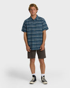 All Day Stripe Short Sleeve Shirt - Dark Denim
