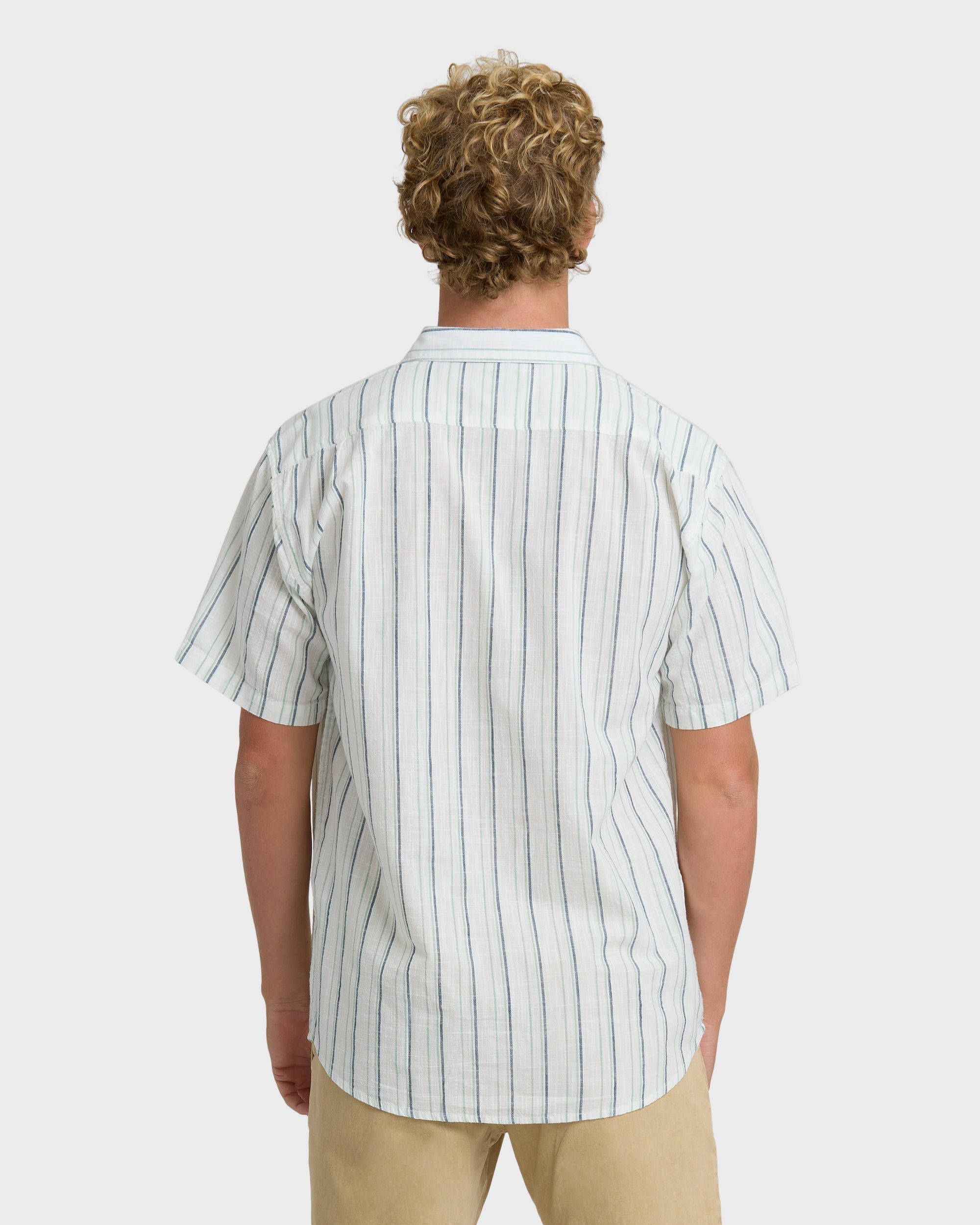 All Day Stripe Short Sleeve Shirt - Cream