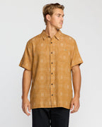 Sundays Jacquard Short Sleeve Woven Shirt - Golden Haze