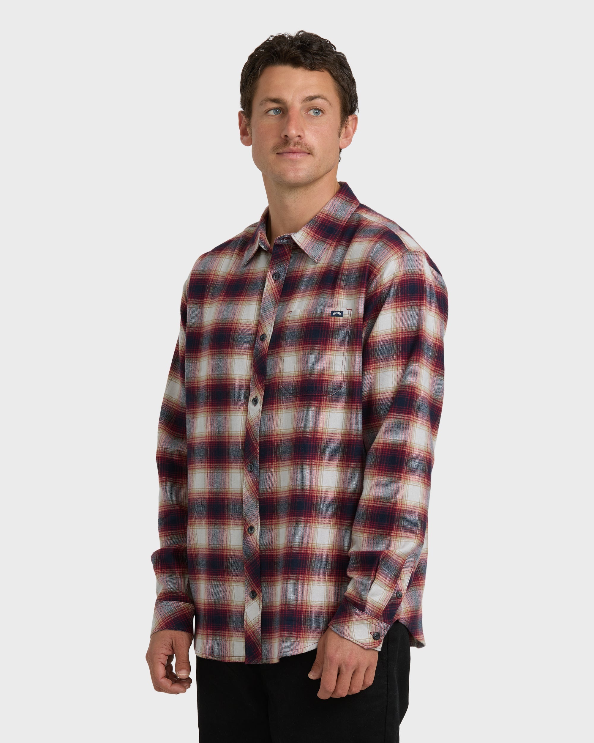 Coastline Long Sleeve Flannel Shirt - Plum