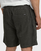 Larry Layback 19 Cord Shorts - Dark Gray