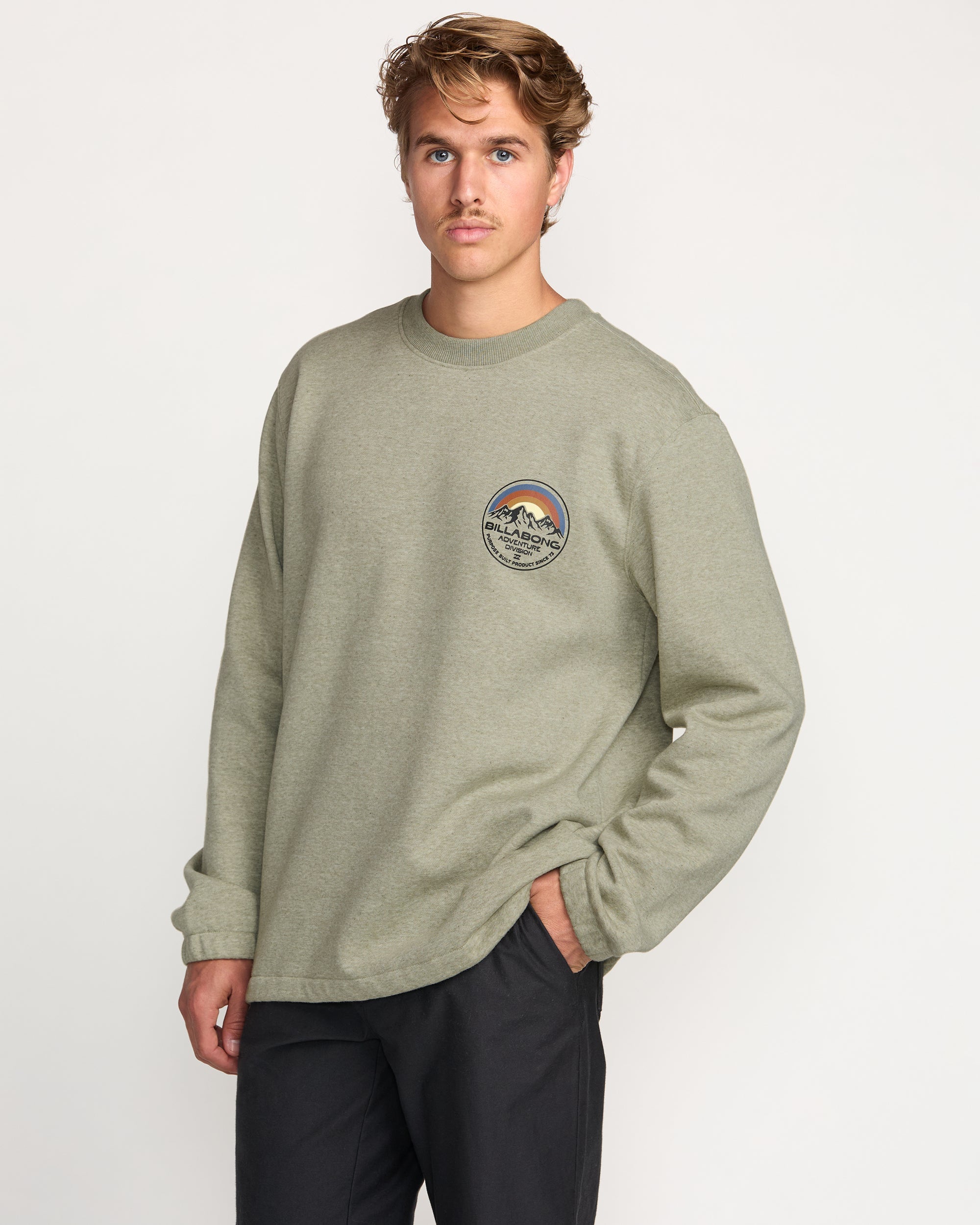 Compass Crew Sweatshirt - Sage Heather