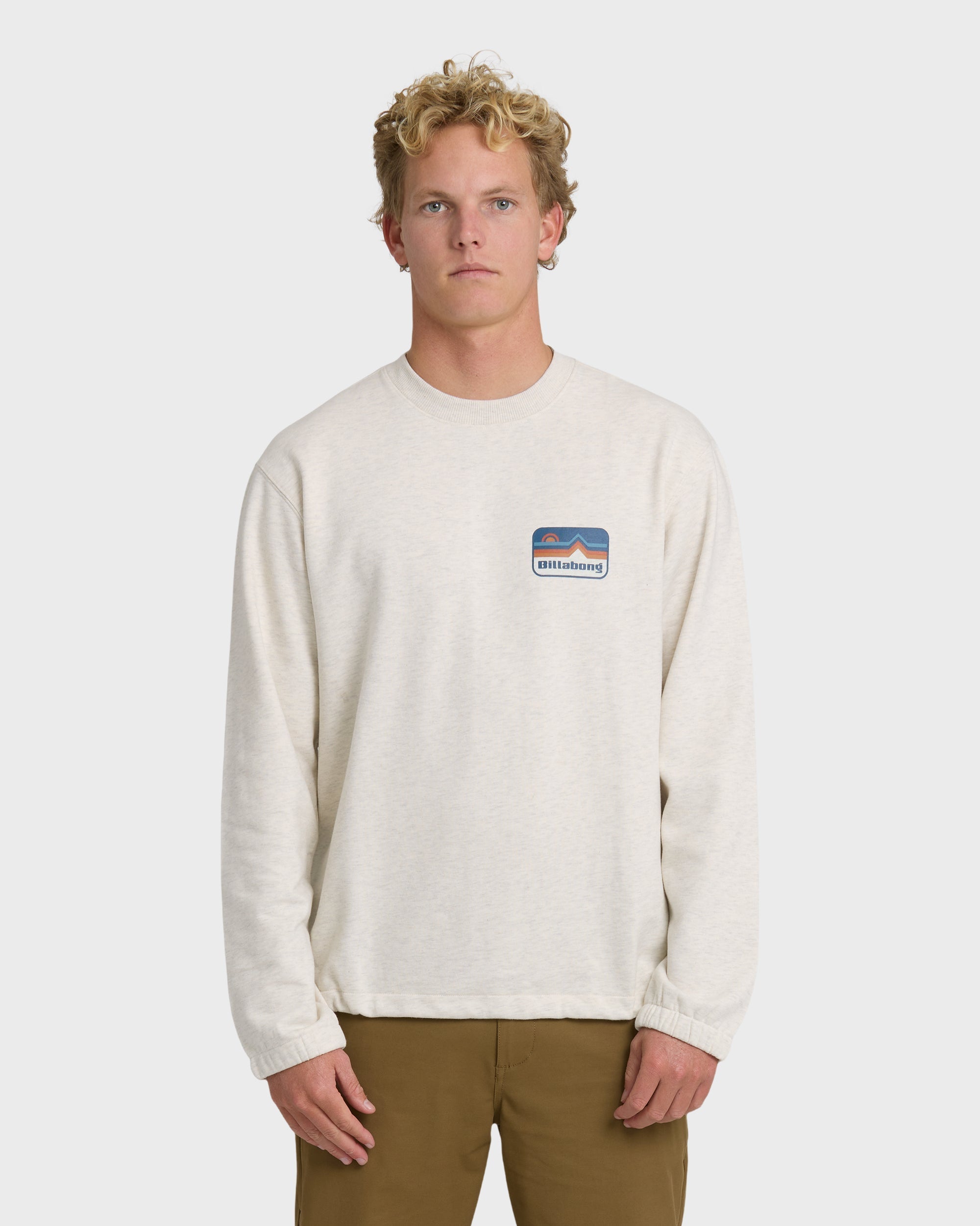 Compass Crewneck Sweatshirt - Oatmeal Heather.