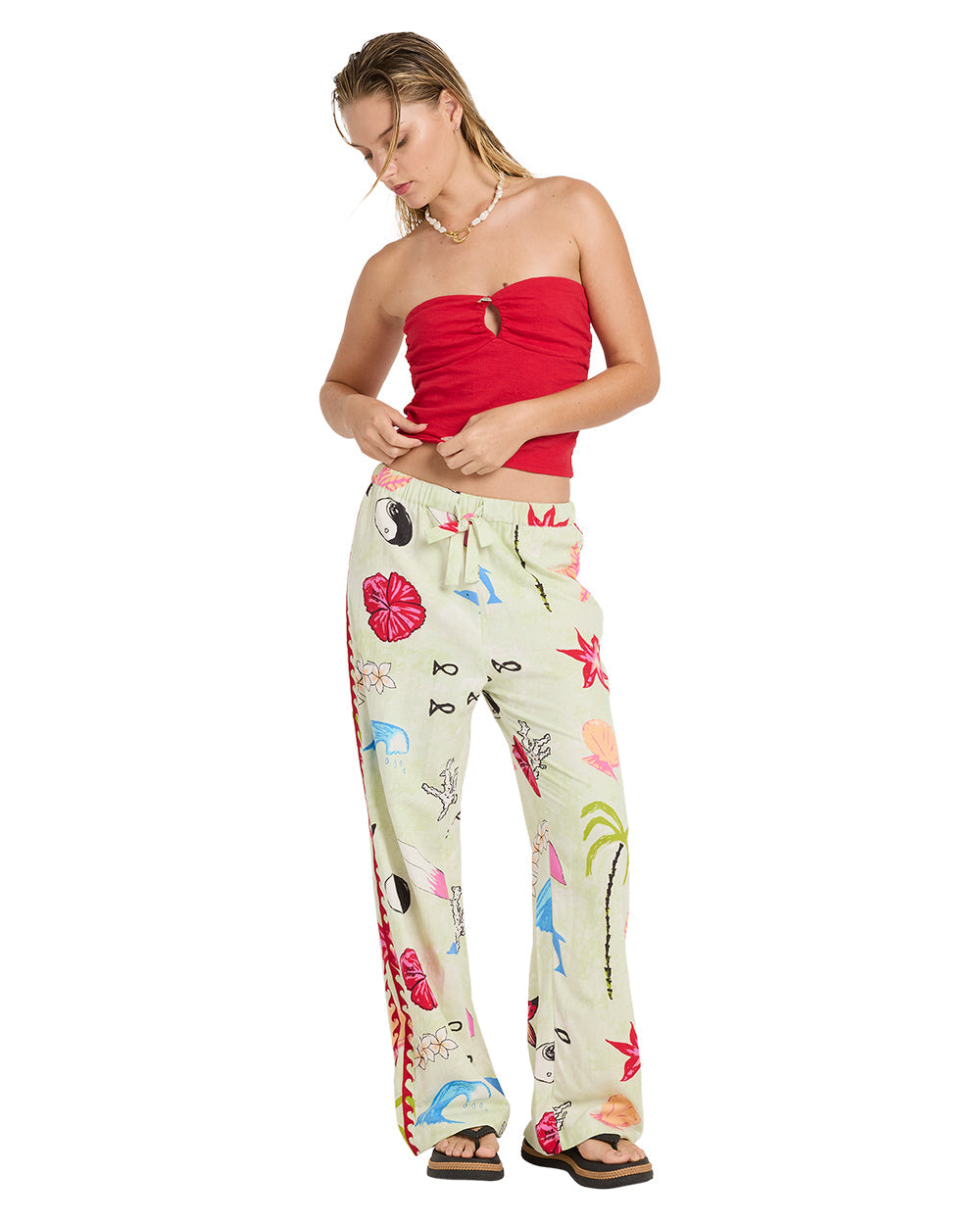 Lottie Hall Splasher Tube Top - True red