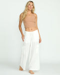 Beach Babe Cargo Elastic Waist Pants - Salt Crystal