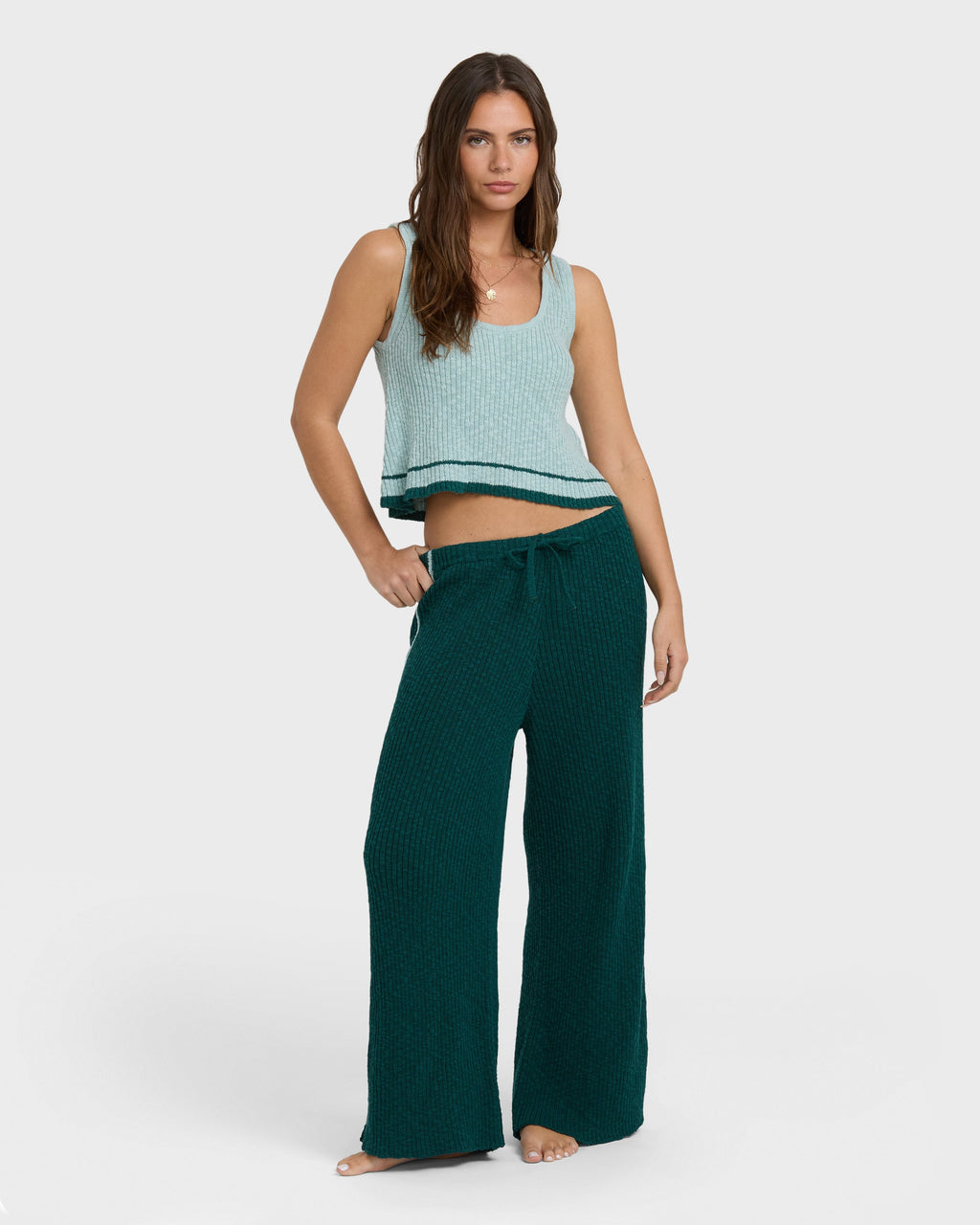 Summery Nights Sweaterpants - Spruce Green