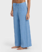 Laura Elastic Waist Pants - Blue Drift