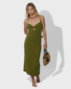 Date Palm Crossbody Mini Straw Tote - Tan