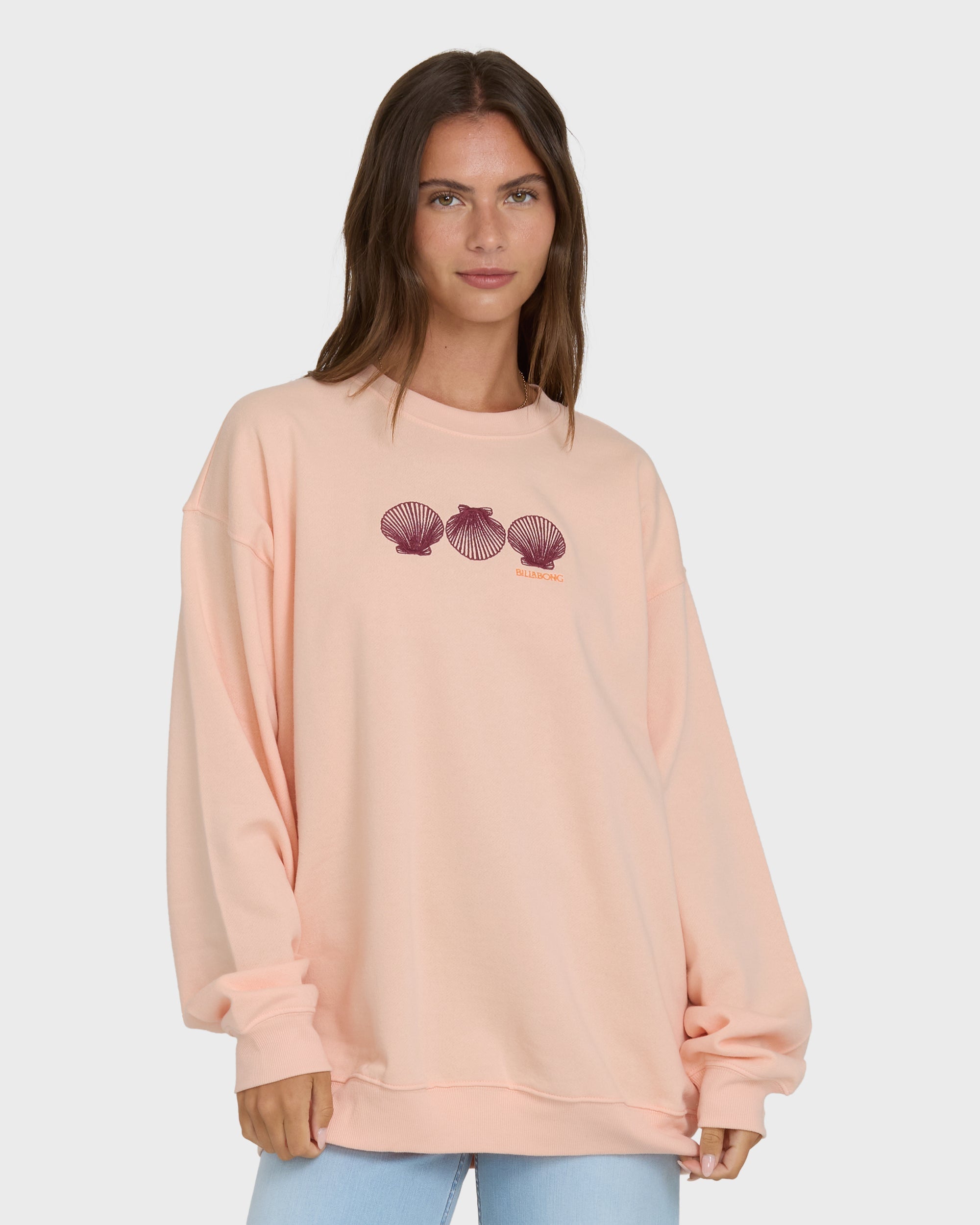 Chasing Horizons Crewneck Sweatshirt - Light Peach