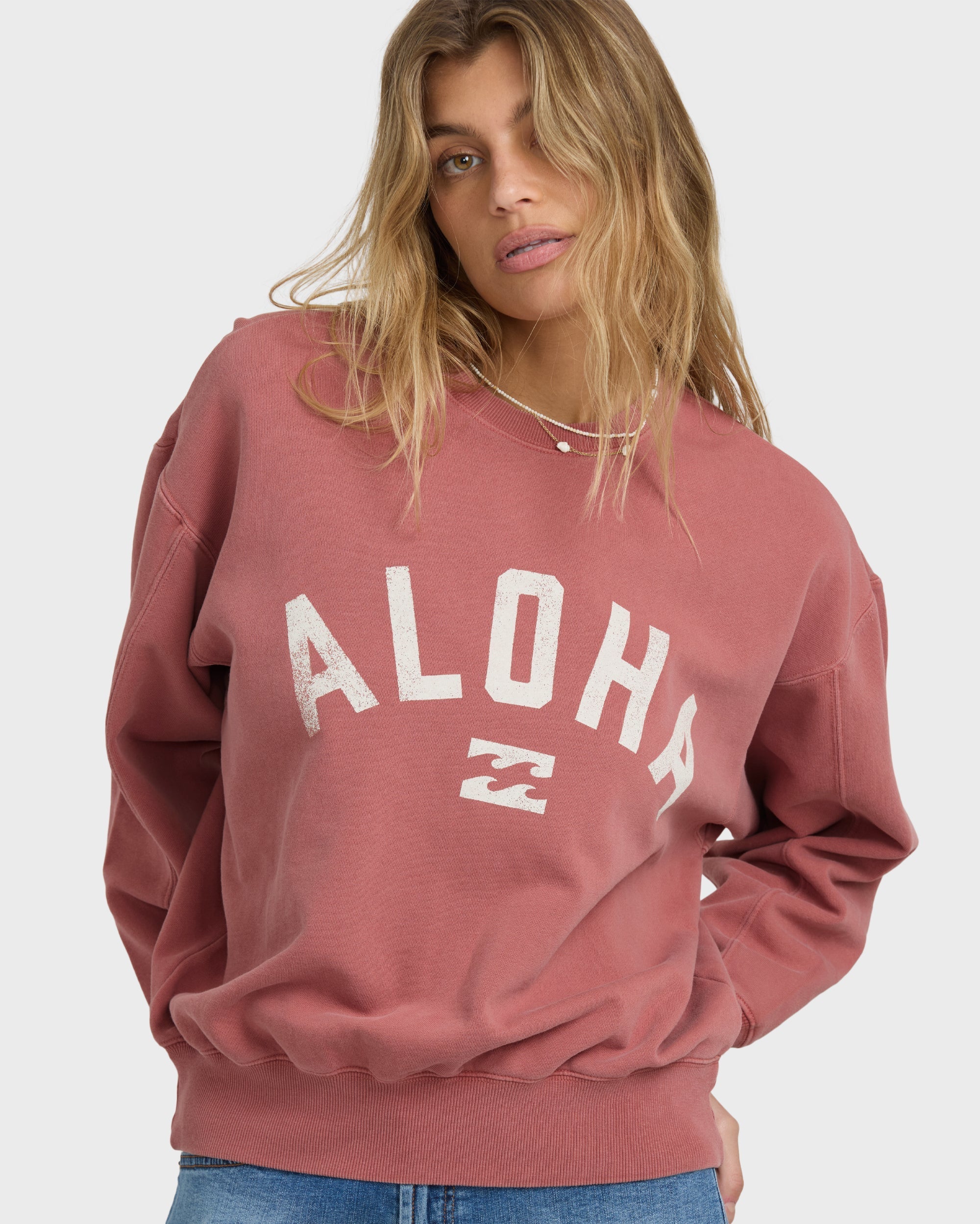 Mono Aloha Kendal Crewneck Sweatshirt - Dark Coral