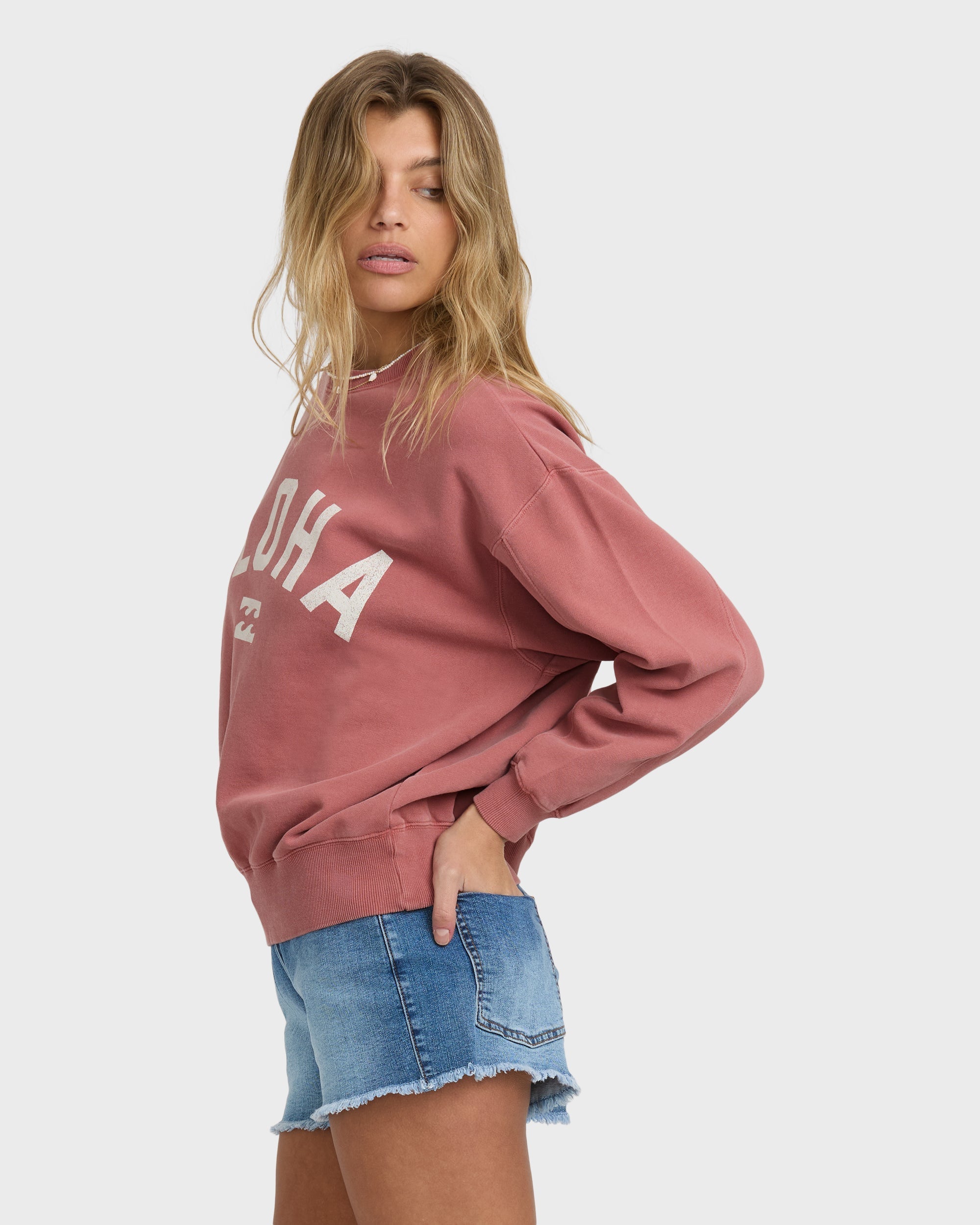 Mono Aloha Kendal Crewneck Sweatshirt - Dark Coral