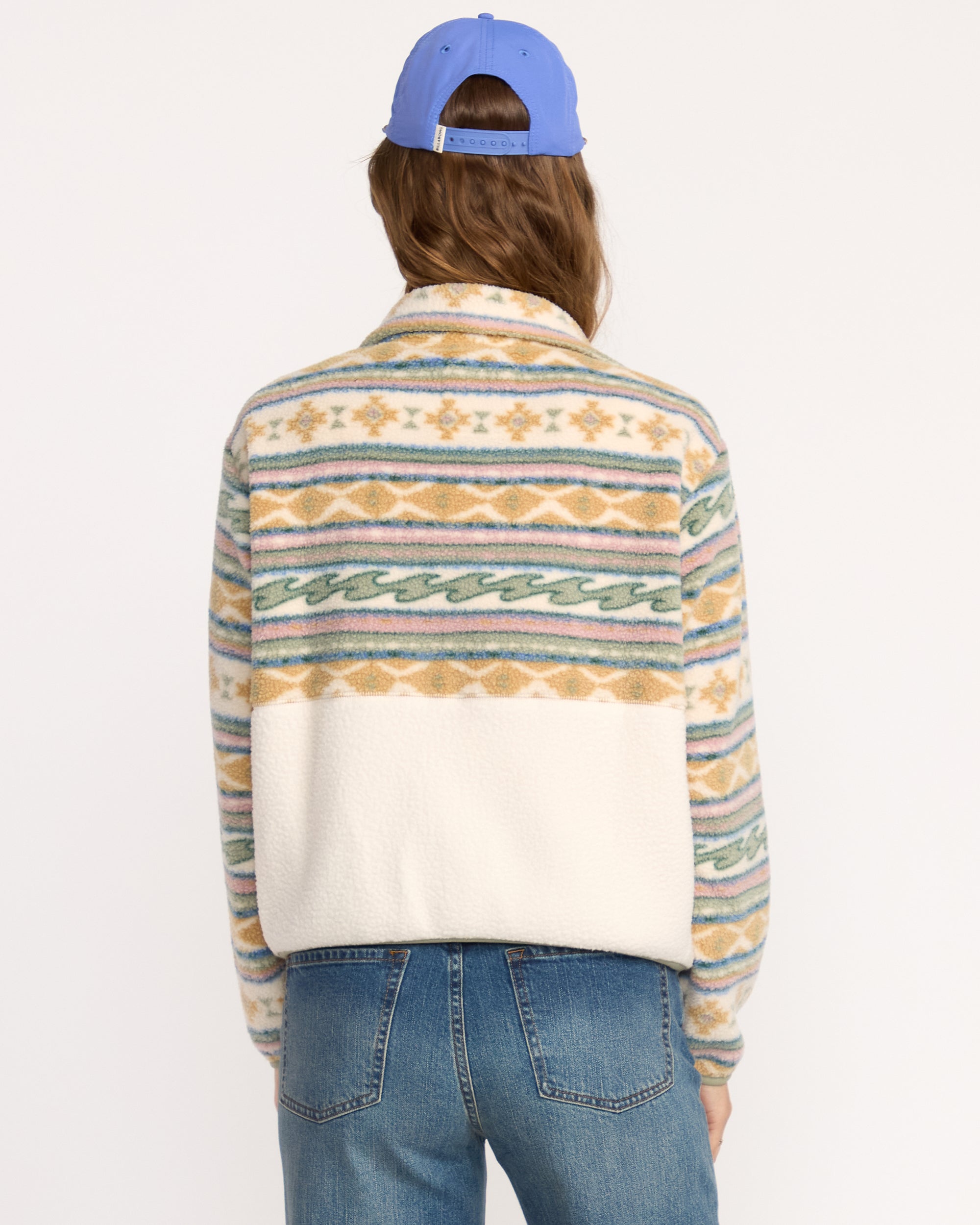 A/Div Rock Jetty Mock Neck Zip Sherpa Fleece - Whitecap