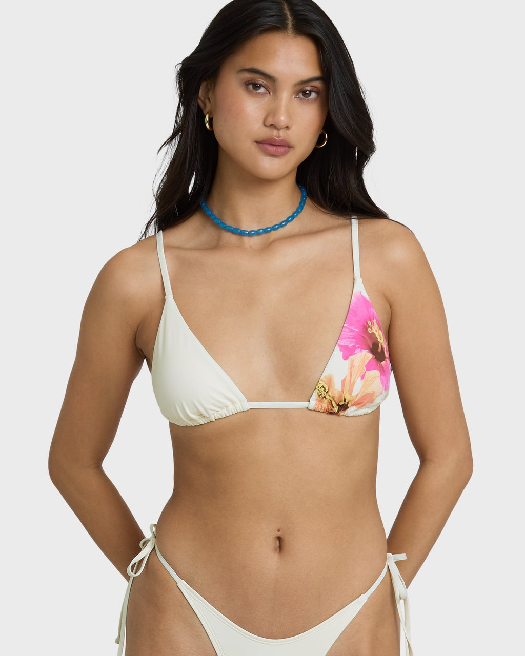 Sunny Shore Tall Slide Triangle Bikini Top - Salt Crystal