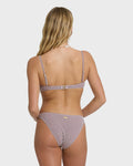 Mini Wave Check Tropic Medium Bikini Bottom - Red Dahlia
