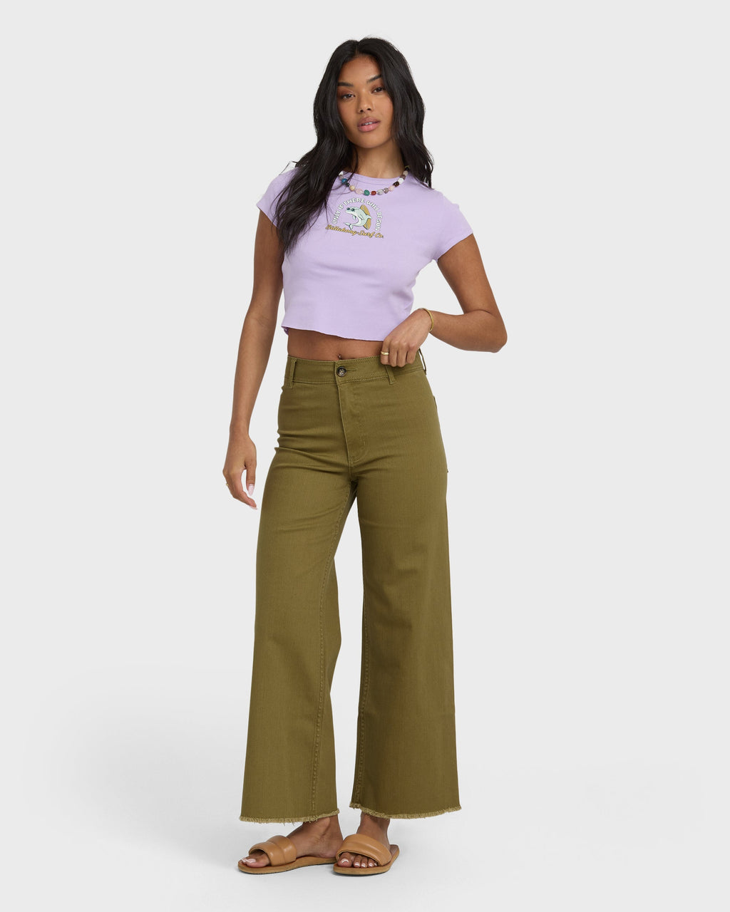 Free Fall High-Waist Twill Pants - Martini Olive