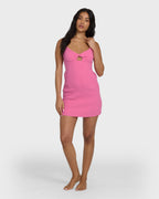 Crystal Clear Mini Dress - Guava
