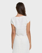 Your Call Short Sleeve Woven Shirt - Salt Crystal