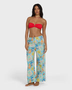 Palm Grove Elastic Waist Pants - Dream Blue