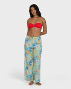 Palm Grove Elastic Waist Pants - Dream Blue