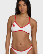 Picnic V Cross-Back Bralette Bikini Top - Salt Crystal