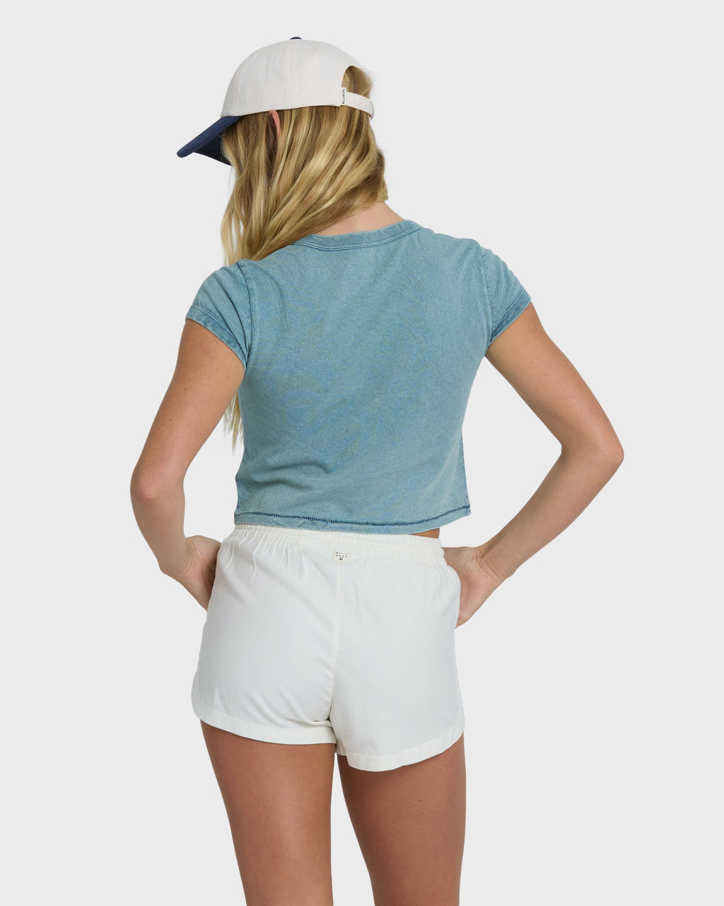 Road Trippin Elastic Waist Shorts - Salt Crystal