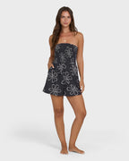 Vacay All Day Printed Romper - Black Sands