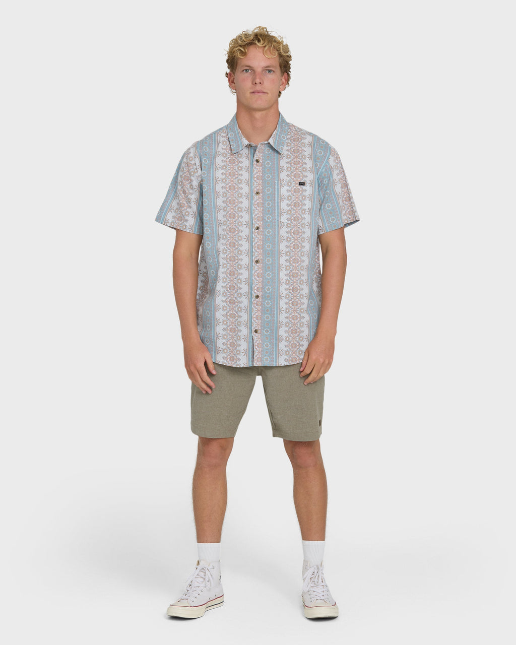 Sundays Short Sleeve Woven Shirt - Blue Fog