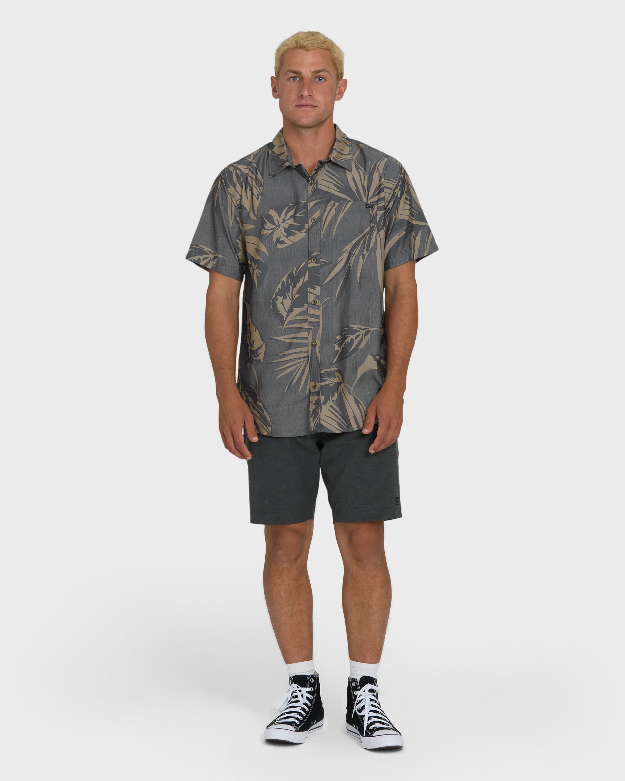 Sundays Lounge Short Sleeve Woven Shirt - Black