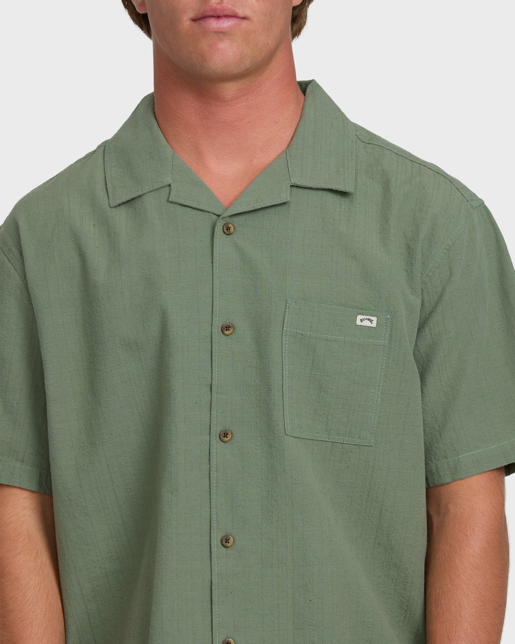 Victoria Vacay Short Sleeve Woven Shirt - Granite Green
