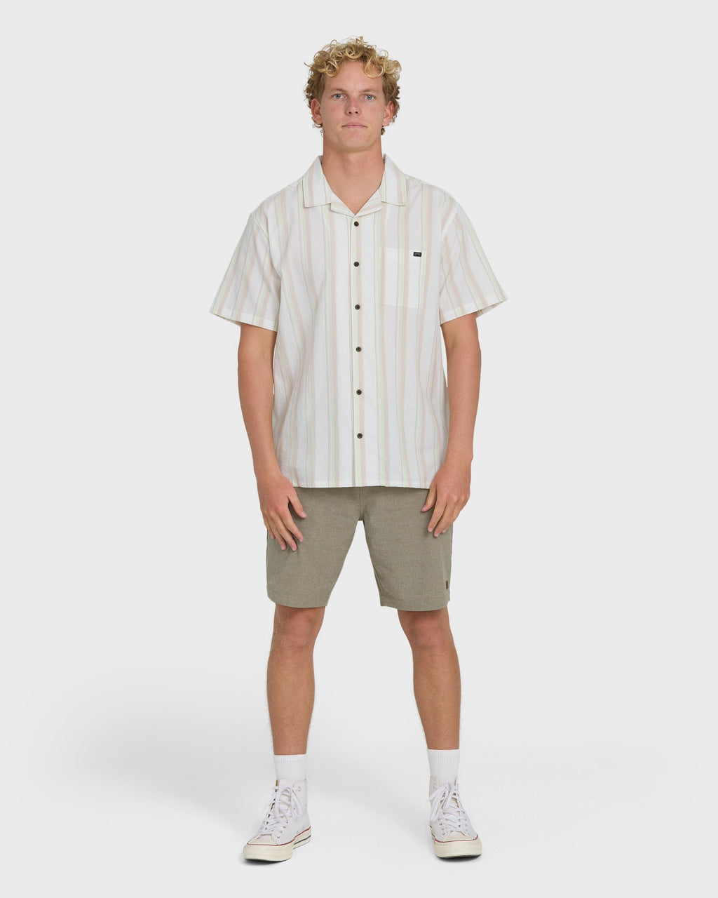 Victoria Vacay Short Sleeve Woven Shirt - White Sand