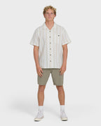 Victoria Vacay Short Sleeve Woven Shirt - White Sand