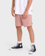 Crossfire Elastic Wave Washed 18 Amphibian Hybrid Shorts - Ash Rose