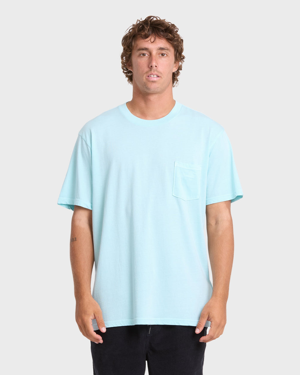 Essential Wave Washed Premium Short Sleeve Pocket Tee - Coastal Blue