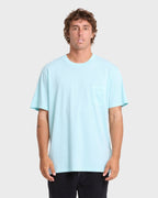 Essential Wave Washed Premium Short Sleeve Pocket Tee - Coastal Blue