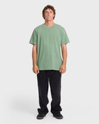 Essential Wave Washed Premium Short Sleeve Pocket Tee - Hedge Green