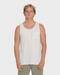 Essential Pocket Wave Washed Premium Tank Top - Off White