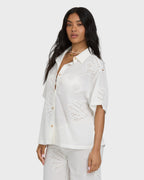 Beach Livin Woven Shirt - Salt Crystal