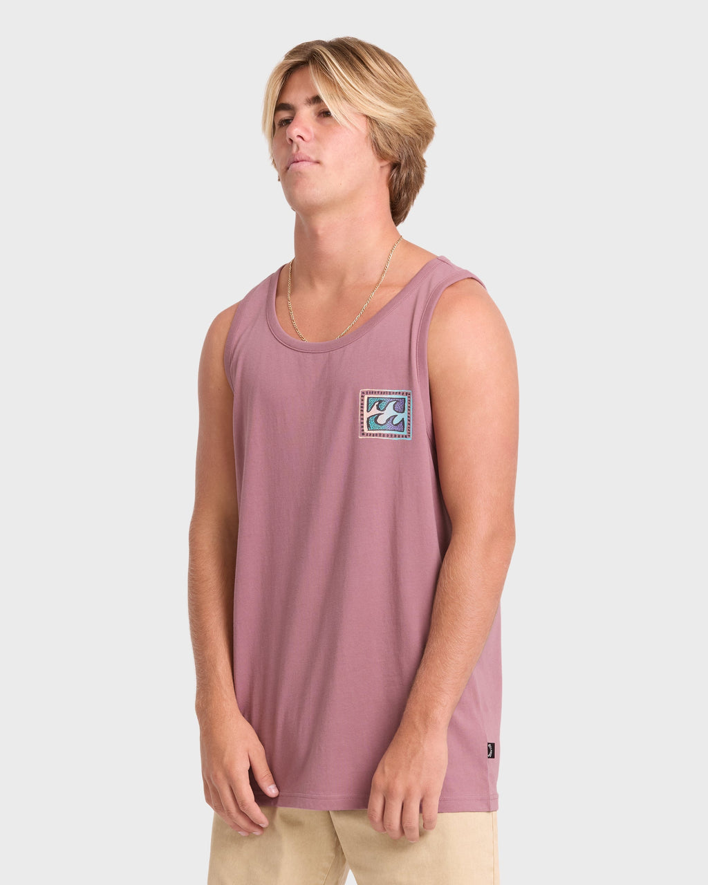Crayon Wave Premium Tank Top - Red Dahlia
