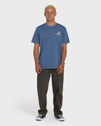 Loner Wave Washed Premium Short Sleeve Knit T-Shirt - Blue Horizon