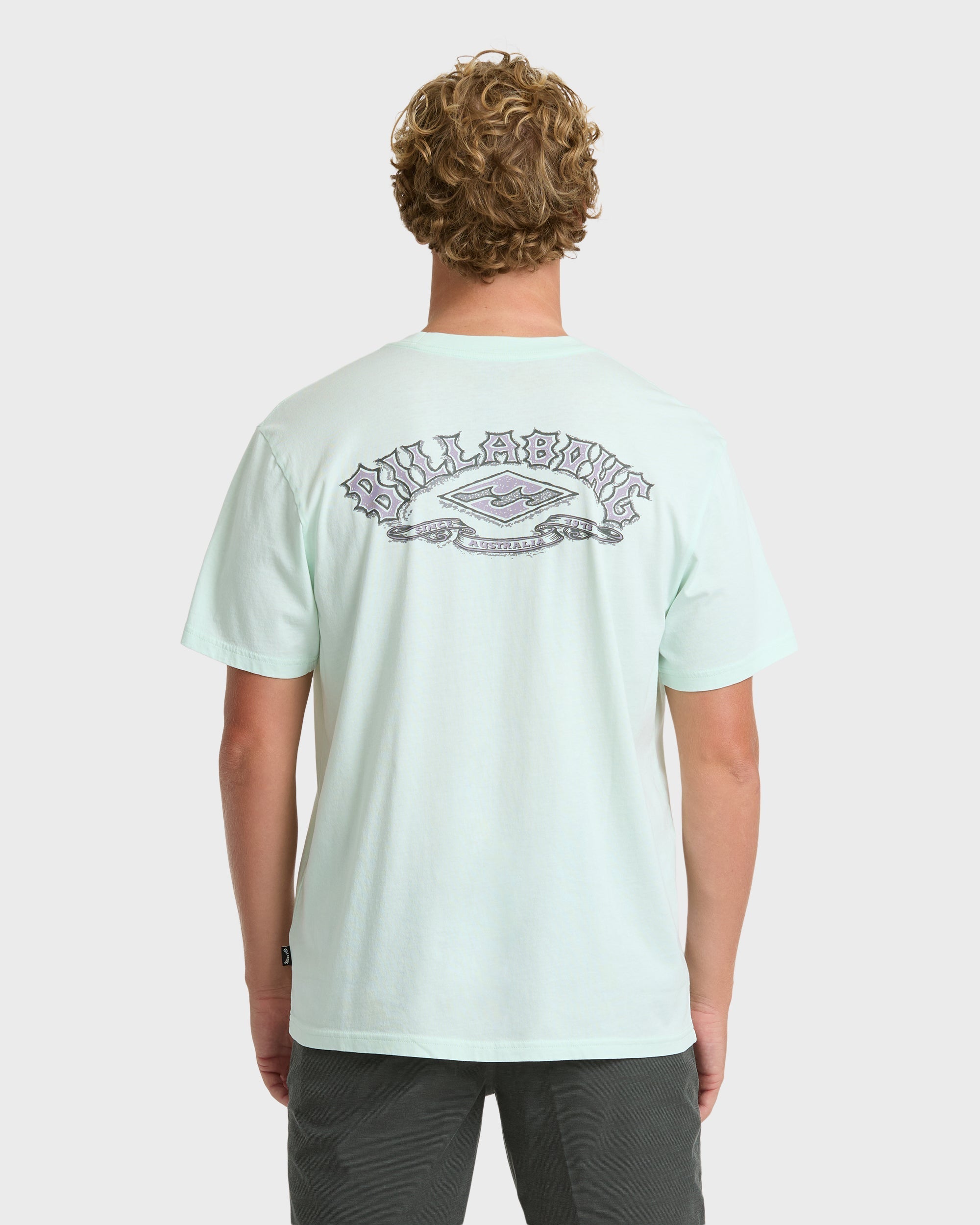 Heritage Arch Wave Washed Premium Short Sleeve Knit T-Shirt - Sea Glass