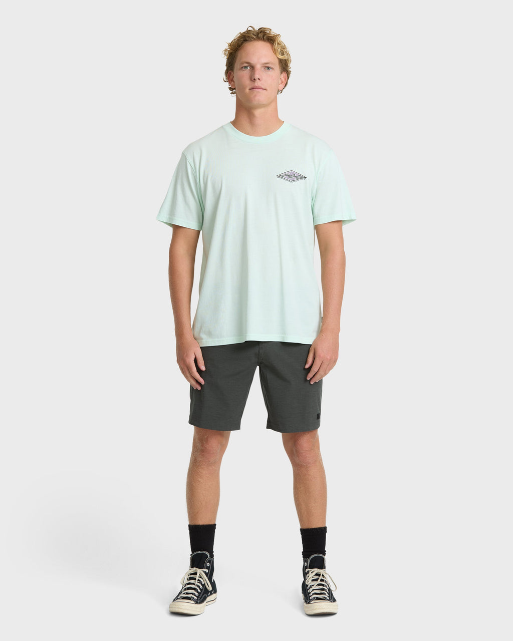 Heritage Arch Wave Washed Premium Short Sleeve Knit T-Shirt - Sea Glass