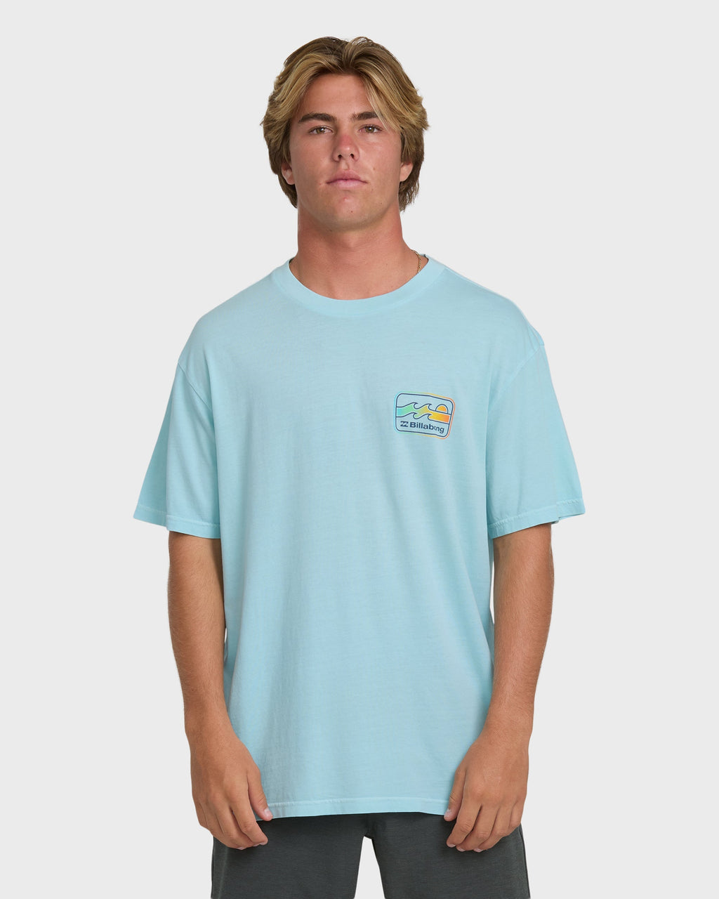 Runner Wave Washed Premium Short Sleeve Cotton T-Shirt - Coastal Blue