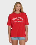I Will Travel Short Sleeve Knit T-Shirt - Fiesta Red