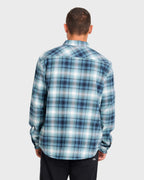 Coastline Long Sleeve Flannel Shirt - China Blue