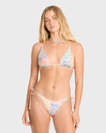 Love Crush Reversible Triangle Bikini Top - White Multi