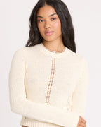Sweet Clare Crewneck Sweater - White Cap