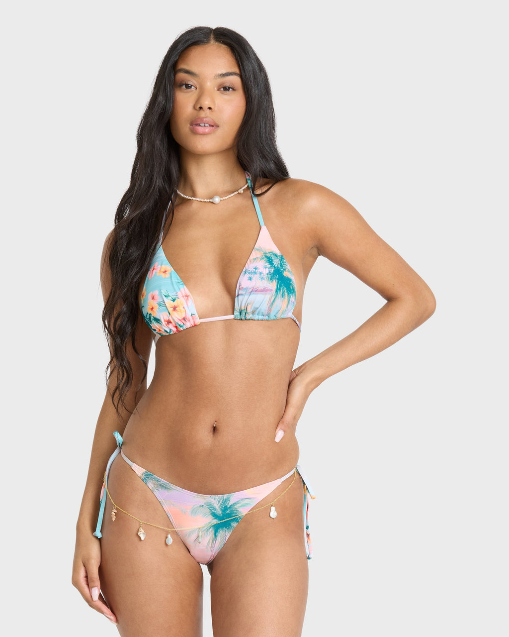 Palm Bay Tie Side Dippi Skimpy Bikini Bottoms - Waterfall
