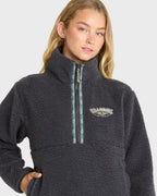 Horizon Sherpa Mock Neck Half Zip Sweatshirt - Black Sands